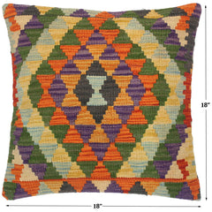 handmade Traditional Pillow Gold Rust Hand-Woven SQUARE 100% WOOL kilim throw pillow