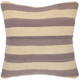 handmade Modern Pillow Beige Gray Hand-Woven SQUARE 100% WOOL kilim throw pillow