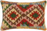 handmade Tribal Rust Blue Hand-Woven RECTANGLE 100% WOOL Pillow
