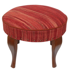 handmade Modern Victorianot Red Red Hand-made RECTANGLE Vegetable dyed wool and wood 24 x 24 x 19