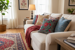 Bohemian Gillard Kilim Suzani Handmade Pillow