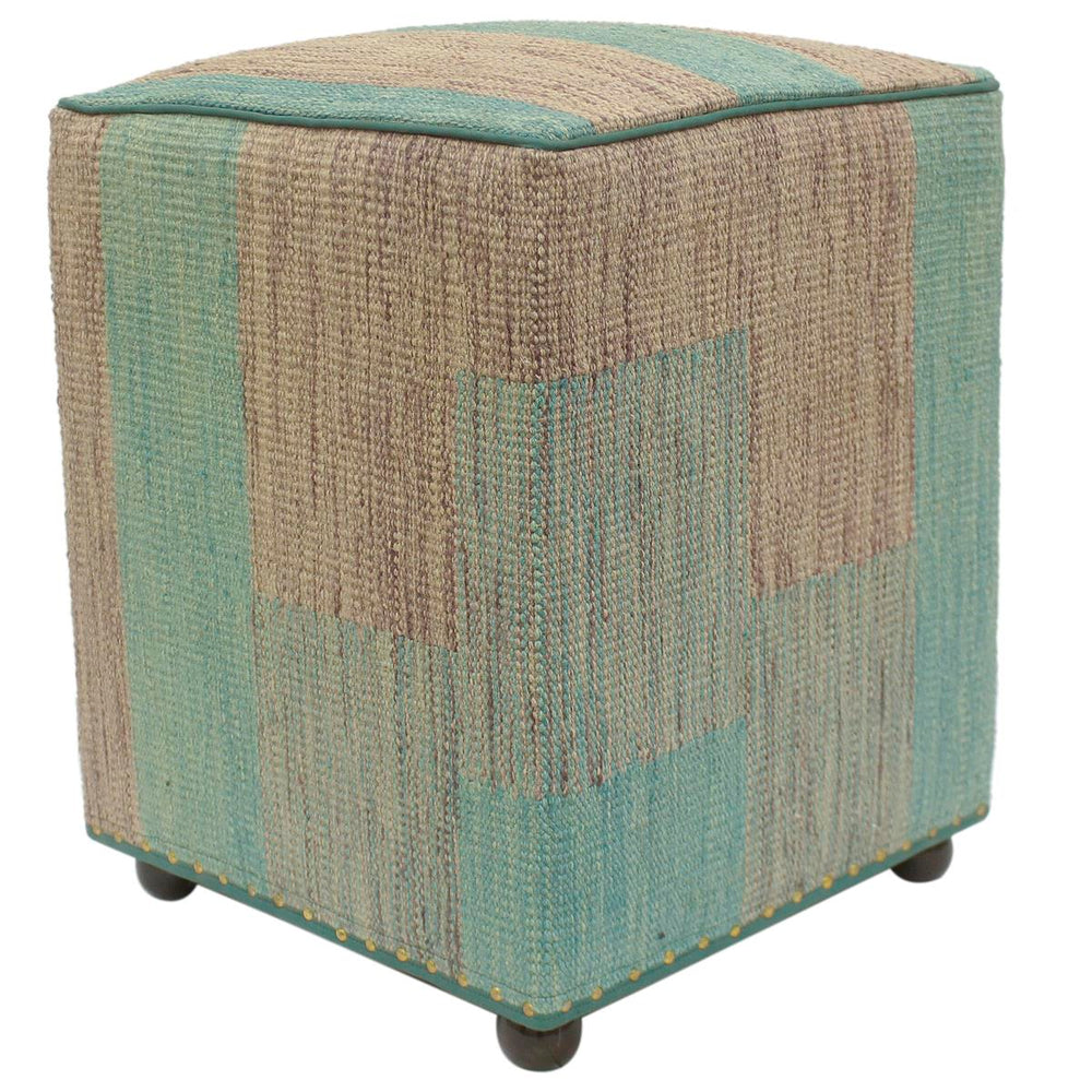 handmade Modern Ottoman Green Purple Hand-made SQUARE handmade ottoman pouf15 x 15 x 20