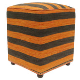 handmade Modern Ottoman Orange Black Hand-made SQUARE handmade ottoman pouf15 x 15 x 20