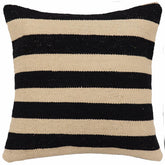 handmade Modern Pillow Beige Black Hand-Woven SQUARE 100% WOOL Hand woven turkish pillow 2 x 2