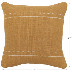 handmade Modern Pillow Brown Beige Hand-Woven SQUARE 100% WOOL Hand woven turkish pillow 2 x 2