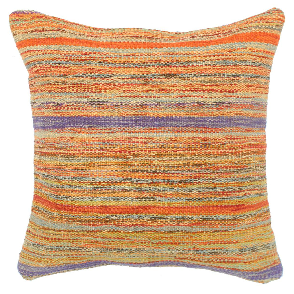 handmade Modern Pillow Rust Blue Hand-Woven SQUARE 100% WOOL Hand woven turkish pillow 2 x 2