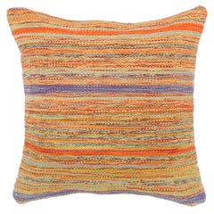 handmade Modern Pillow Rust Blue Hand-Woven SQUARE 100% WOOL Hand woven turkish pillow 2 x 2