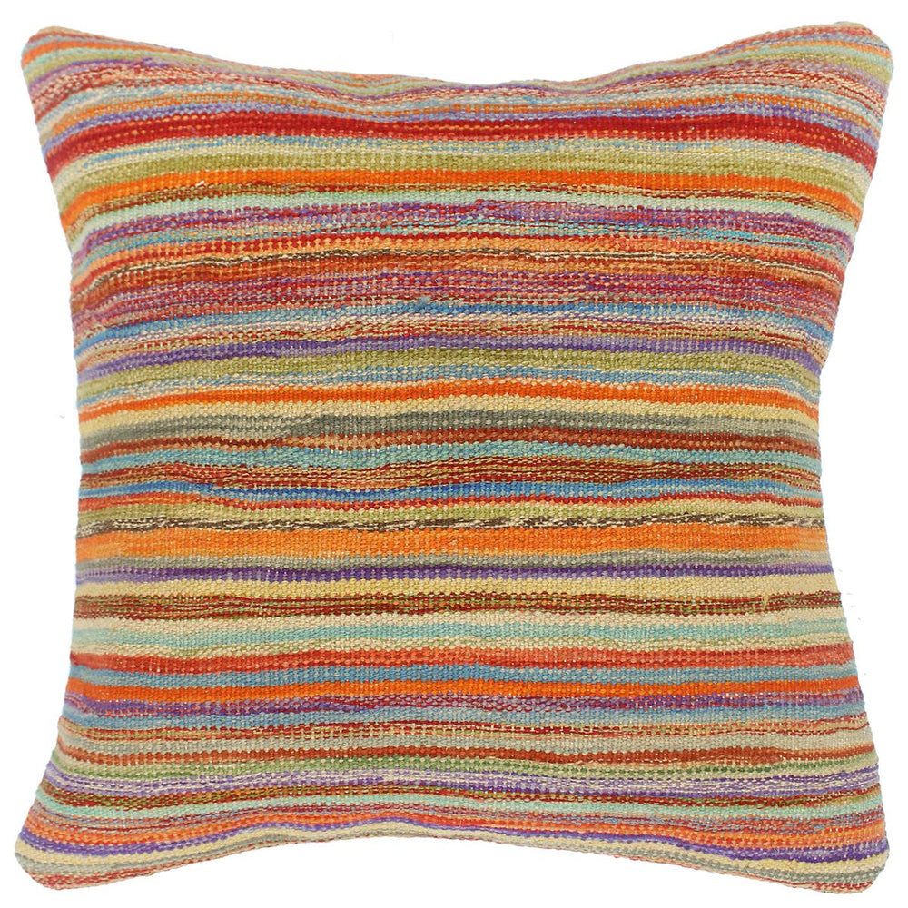 handmade Modern Pillow Rust Blue Hand-Woven SQUARE 100% WOOL Hand woven turkish pillow 2 x 2