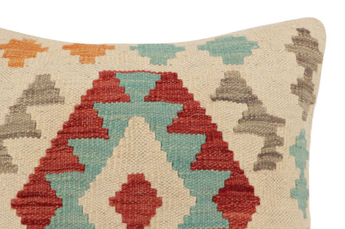 handmade Traditional Pillow Beige Red Hand-Woven SQUARE 100% WOOL Hand woven turkish pillow 2 x 2