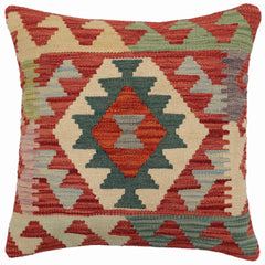 handmade Traditional Pillow Red Blue Hand-Woven SQUARE 100% WOOL Hand woven turkish pillow2 x 2