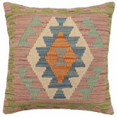 handmade Traditional Pillow Blue Green Hand-Woven SQUARE 100% WOOL Hand woven turkish pillow2 x 2