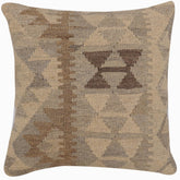 18x18 hand woven kilim throw pillow in beige and gray - Bohemian Kim