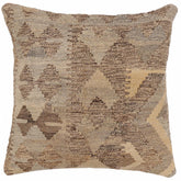 18x18 hand woven kilim throw pillow in beige and gray - Boho Chic Rivas