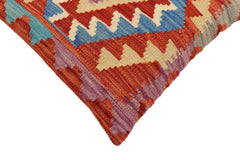 handmade Traditional Pillow Rust Blue Hand-Woven SQUARE 100% WOOL Hand woven turkish pillow2 x 2