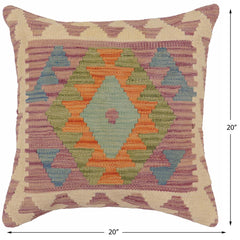handmade Traditional Pillow Purple Blue Hand-Woven SQUARE 100% WOOL Hand woven turkish pillow PILLOW