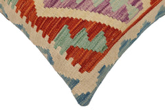 handmade Traditional Pillow Rust Beige Hand-Woven SQUARE 100% WOOL Hand woven turkish pillow PILLOW