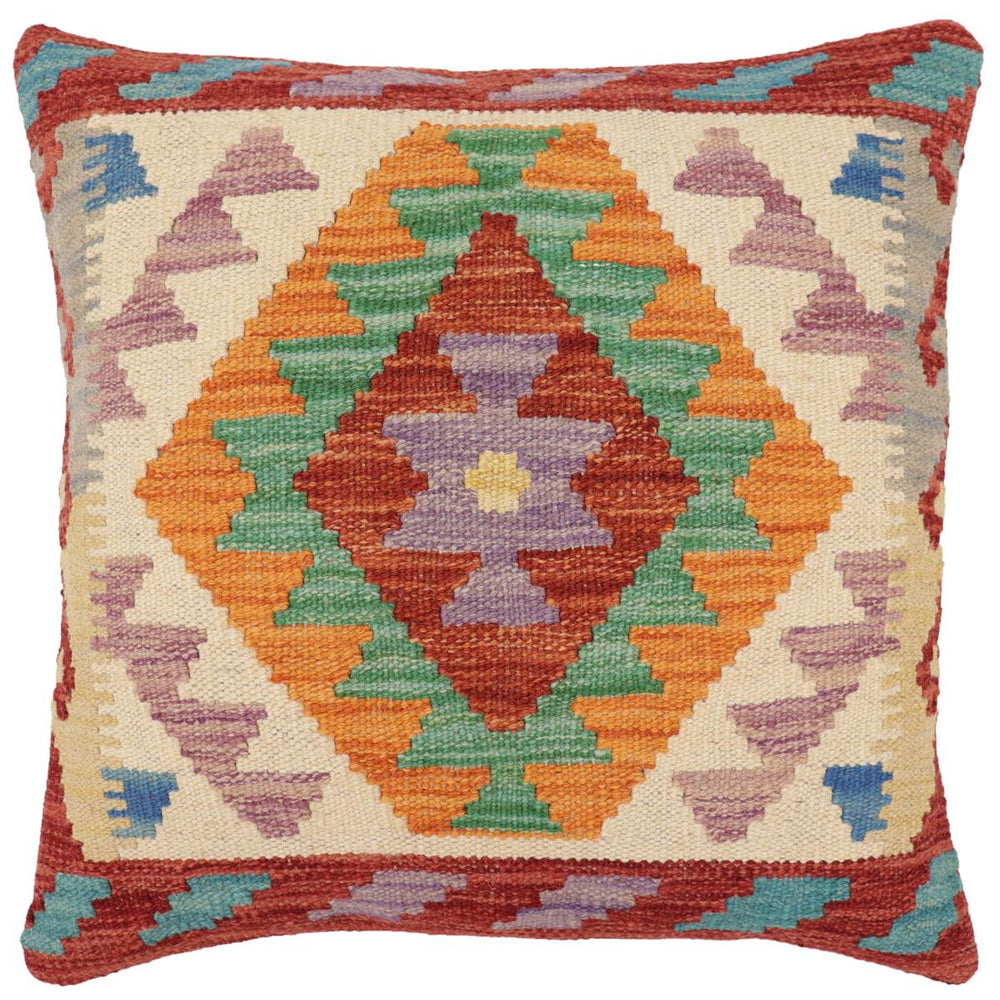 handmade Traditional Pillow Red Beige Hand-Woven SQUARE 100% WOOL Hand woven turkish pillow PILLOW