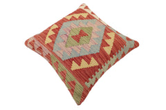 handmade Traditional Pillow Red Beige Hand-Woven SQUARE 100% WOOL Hand woven turkish pillow PILLOW