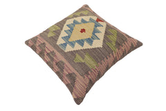handmade Traditional Pillow Gray Blue Hand-Woven SQUARE 100% WOOL Hand woven turkish pillow PILLOW