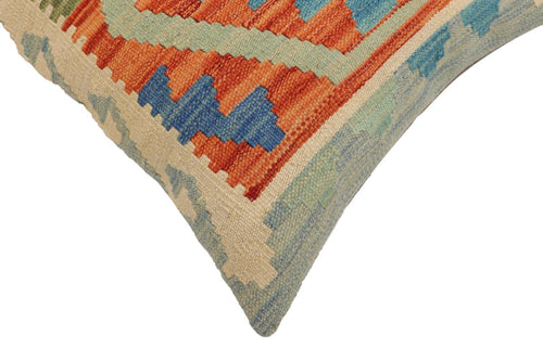 handmade Traditional Pillow Rust Blue Hand-Woven SQUARE 100% WOOL Hand woven turkish pillow PILLOW