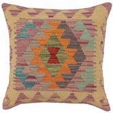 handmade Traditional Pillow Purple Blue Hand-Woven SQUARE 100% WOOL Hand woven turkish pillow PILLOW