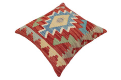 handmade Traditional Pillow Red Blue Hand-Woven SQUARE 100% WOOL Hand woven turkish pillow PILLOW