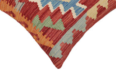 handmade Traditional Pillow Red Blue Hand-Woven SQUARE 100% WOOL Hand woven turkish pillow PILLOW