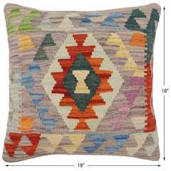 handmade Traditional Pillow Rust Blue Hand-Woven SQUARE 100% WOOL Hand woven turkish pillow2 x 2