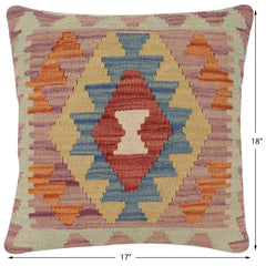 handmade Traditional Pillow Red Blue Hand-Woven SQUARE 100% WOOL Hand woven turkish pillow 2 x 2