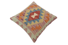 handmade Traditional Pillow Red Blue Hand-Woven SQUARE 100% WOOL Hand woven turkish pillow 2 x 2