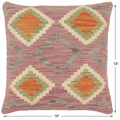 handmade Traditional Pillow Purple Rust Hand-Woven SQUARE 100% WOOL Hand woven turkish pillow2 x 2