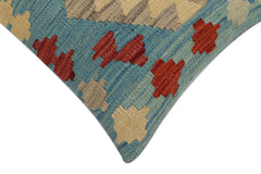 handmade Traditional Pillow Blue Red Hand-Woven SQUARE 100% WOOL Hand woven turkish pillow2 x 2