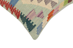 handmade Traditional Pillow Blue Rust Hand-Woven SQUARE 100% WOOL Hand woven turkish pillow 2 x 2