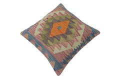 handmade Traditional Pillow Blue Gray Hand-Woven SQUARE 100% WOOL Hand woven turkish pillow2 x 2