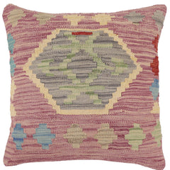 handmade Traditional Pillow Purple Gray Hand-Woven SQUARE 100% WOOL Hand woven turkish pillow2 x 2
