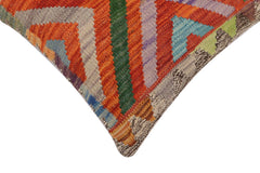 handmade Traditional Pillow Rust Blue Hand-Woven SQUARE 100% WOOL Hand woven turkish pillow 2 x 2