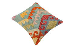 handmade Traditional Pillow Blue Rust Hand-Woven SQUARE 100% WOOL Hand woven turkish pillow 3 x 5