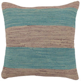 handmade Modern Pillow Blue Purple Hand-Woven SQUARE 100% WOOL Hand woven turkish pillow 2 x 2