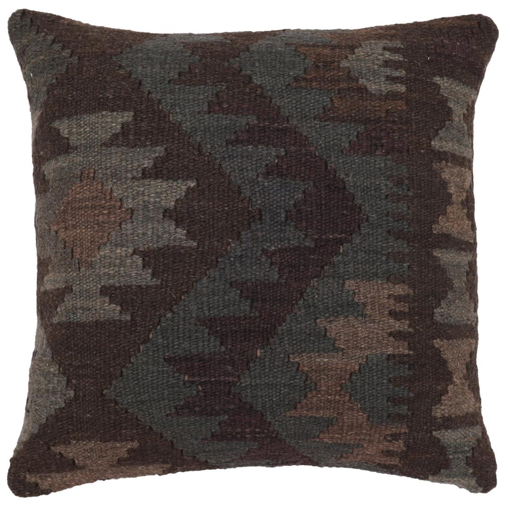 handmade Traditional Pillow Brown Purple Hand-Woven SQUARE 100% WOOL Hand woven turkish pillow2 x 2