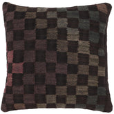 18x18 hand woven kilim throw pillow in black, green and purple - Boho Chic Murray