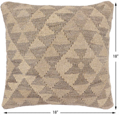 handmade Traditional Pillow Beige Tan Hand-Woven SQUARE 100% WOOL Hand woven turkish pillow2 x 2
