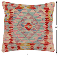 handmade Traditional Pillow Red Beige Hand-Woven SQUARE 100% WOOL Hand woven turkish pillow 2 x 2