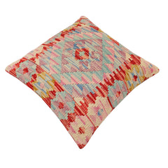 handmade Traditional Pillow Red Beige Hand-Woven SQUARE 100% WOOL Hand woven turkish pillow 2 x 2