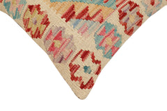 handmade Traditional Pillow Beige Rust Hand-Woven SQUARE 100% WOOL Hand woven turkish pillow 2 x 2