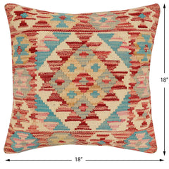 handmade Traditional Pillow Rust Beige Hand-Woven SQUARE 100% WOOL Hand woven turkish pillow2 x 2