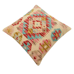 handmade Traditional Pillow Beige Rust Hand-Woven SQUARE 100% WOOL Hand woven turkish pillow2 x 2