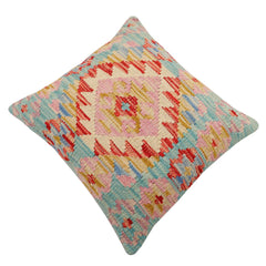 handmade Traditional Pillow Red Blue Hand-Woven SQUARE 100% WOOL Hand woven turkish pillow 2 x 2