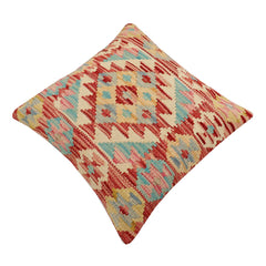 handmade Traditional Pillow Rust Blue Hand-Woven SQUARE 100% WOOL Hand woven turkish pillow 2 x 2