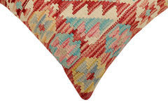handmade Traditional Pillow Rust Blue Hand-Woven SQUARE 100% WOOL Hand woven turkish pillow 2 x 2