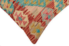 handmade Traditional Pillow Red Blue Hand-Woven SQUARE 100% WOOL Hand woven turkish pillow2 x 2